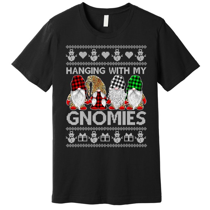 Funny Christmas Gnome Hanging With My Gnomies Family Pajamas Premium T-Shirt