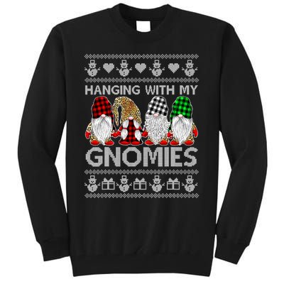 Funny Christmas Gnome Hanging With My Gnomies Family Pajamas Tall Sweatshirt