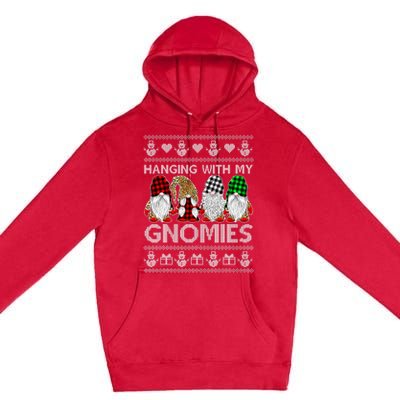 Funny Christmas Gnome Hanging With My Gnomies Family Pajamas Premium Pullover Hoodie