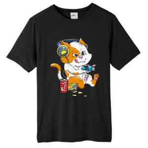 Funny Cat Gaming Cat Lover Kawaii Video Games Funny Gamer Tall Fusion ChromaSoft Performance T-Shirt