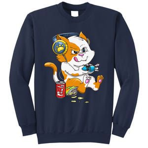 Funny Cat Gaming Cat Lover Kawaii Video Games Funny Gamer Sweatshirt