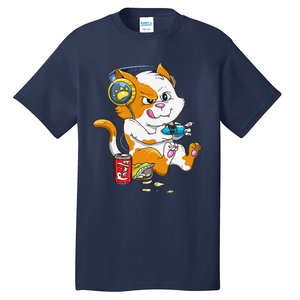 Funny Cat Gaming Cat Lover Kawaii Video Games Funny Gamer Tall T-Shirt