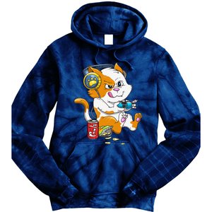 Funny Cat Gaming Cat Lover Kawaii Video Games Funny Gamer Tie Dye Hoodie