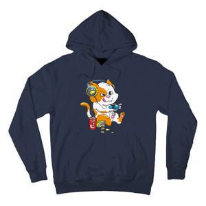 Funny Cat Gaming Cat Lover Kawaii Video Games Funny Gamer Tall Hoodie