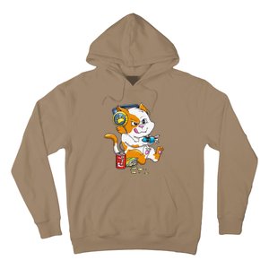 Funny Cat Gaming Cat Lover Kawaii Video Games Funny Gamer Hoodie