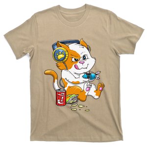 Funny Cat Gaming Cat Lover Kawaii Video Games Funny Gamer T-Shirt