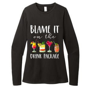 Funny Cruise Gifts Blame It On The Drink Package Womens CVC Long Sleeve Shirt