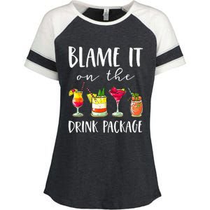 Funny Cruise Gifts Blame It On The Drink Package Enza Ladies Jersey Colorblock Tee