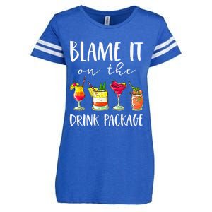 Funny Cruise Gifts Blame It On The Drink Package Enza Ladies Jersey Football T-Shirt