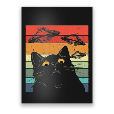 Funny Cat  Galaxy Ca Spaceship Alien Cat Ufo Poster