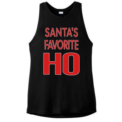 Funny Christmas Great Gift For SantaS Favorite Ho Typography Cool Gift Ladies PosiCharge Tri-Blend Wicking Tank