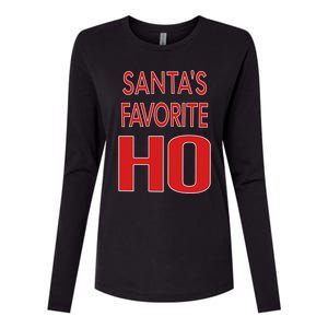 Funny Christmas Great Gift For SantaS Favorite Ho Typography Cool Gift Womens Cotton Relaxed Long Sleeve T-Shirt