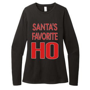 Funny Christmas Great Gift For SantaS Favorite Ho Typography Cool Gift Womens CVC Long Sleeve Shirt