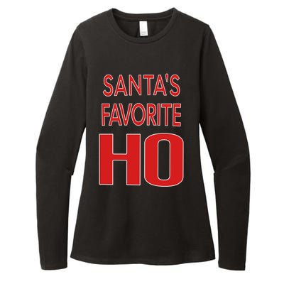 Funny Christmas Great Gift For SantaS Favorite Ho Typography Cool Gift Womens CVC Long Sleeve Shirt