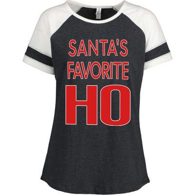 Funny Christmas Great Gift For SantaS Favorite Ho Typography Cool Gift Enza Ladies Jersey Colorblock Tee