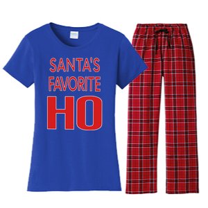 Funny Christmas Great Gift For SantaS Favorite Ho Typography Cool Gift Women's Flannel Pajama Set