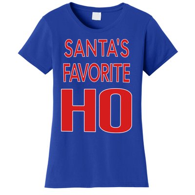 Funny Christmas Great Gift For SantaS Favorite Ho Typography Cool Gift Women's T-Shirt