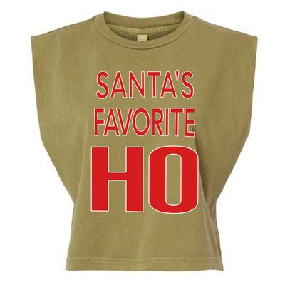 Funny Christmas Great Gift For SantaS Favorite Ho Typography Cool Gift Garment-Dyed Women's Muscle Tee