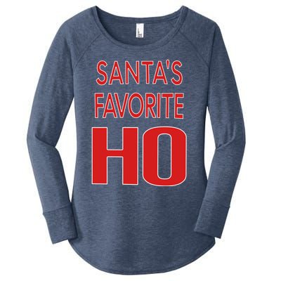 Funny Christmas Great Gift For SantaS Favorite Ho Typography Cool Gift Women's Perfect Tri Tunic Long Sleeve Shirt