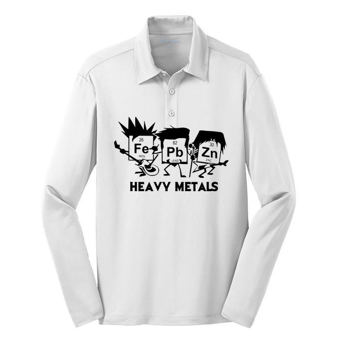 Funny Chemistry Gift Heavy Metals Silk Touch Performance Long Sleeve Polo