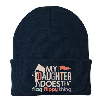 Funny Color Guard Mom Dad My Daughter Does That Flag School Knit Cap Winter Beanie