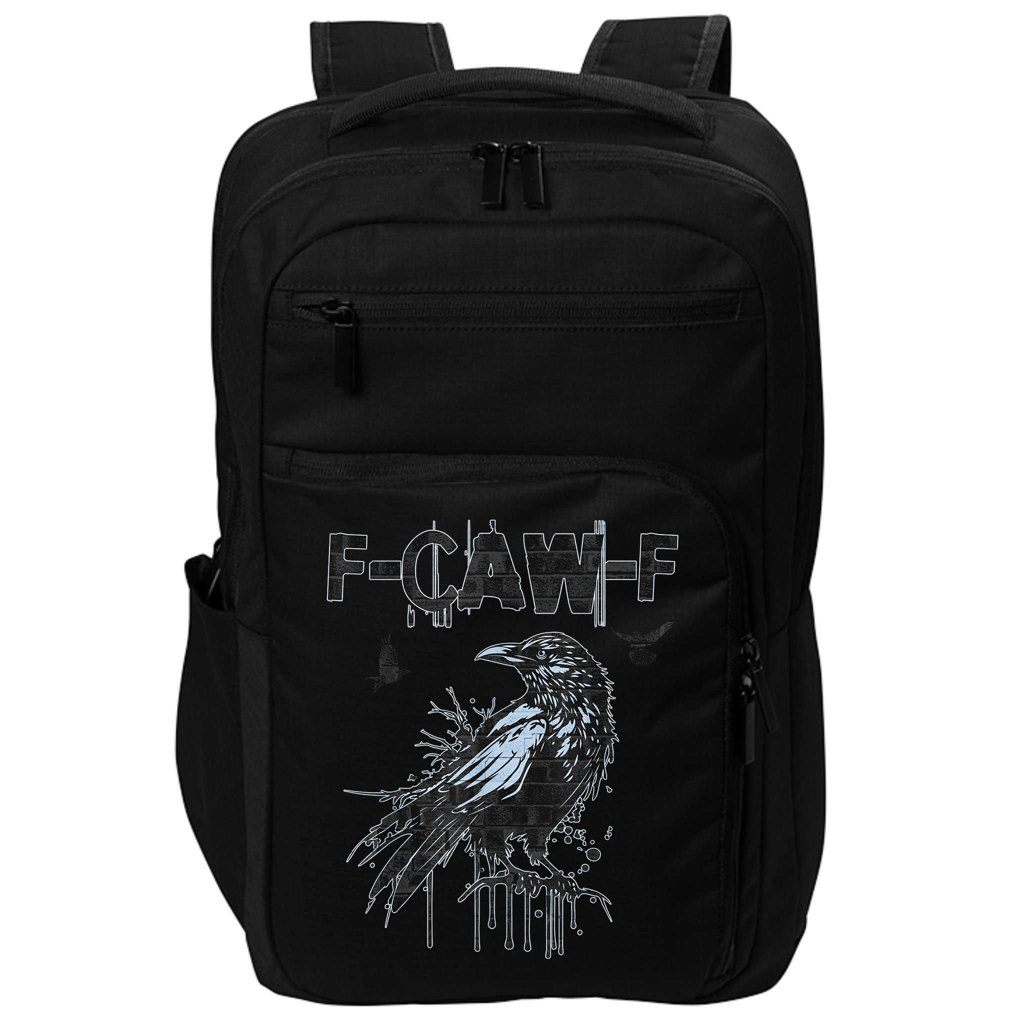F-CAW-F Crow Grunge Adult Humor  Impact Tech Backpack