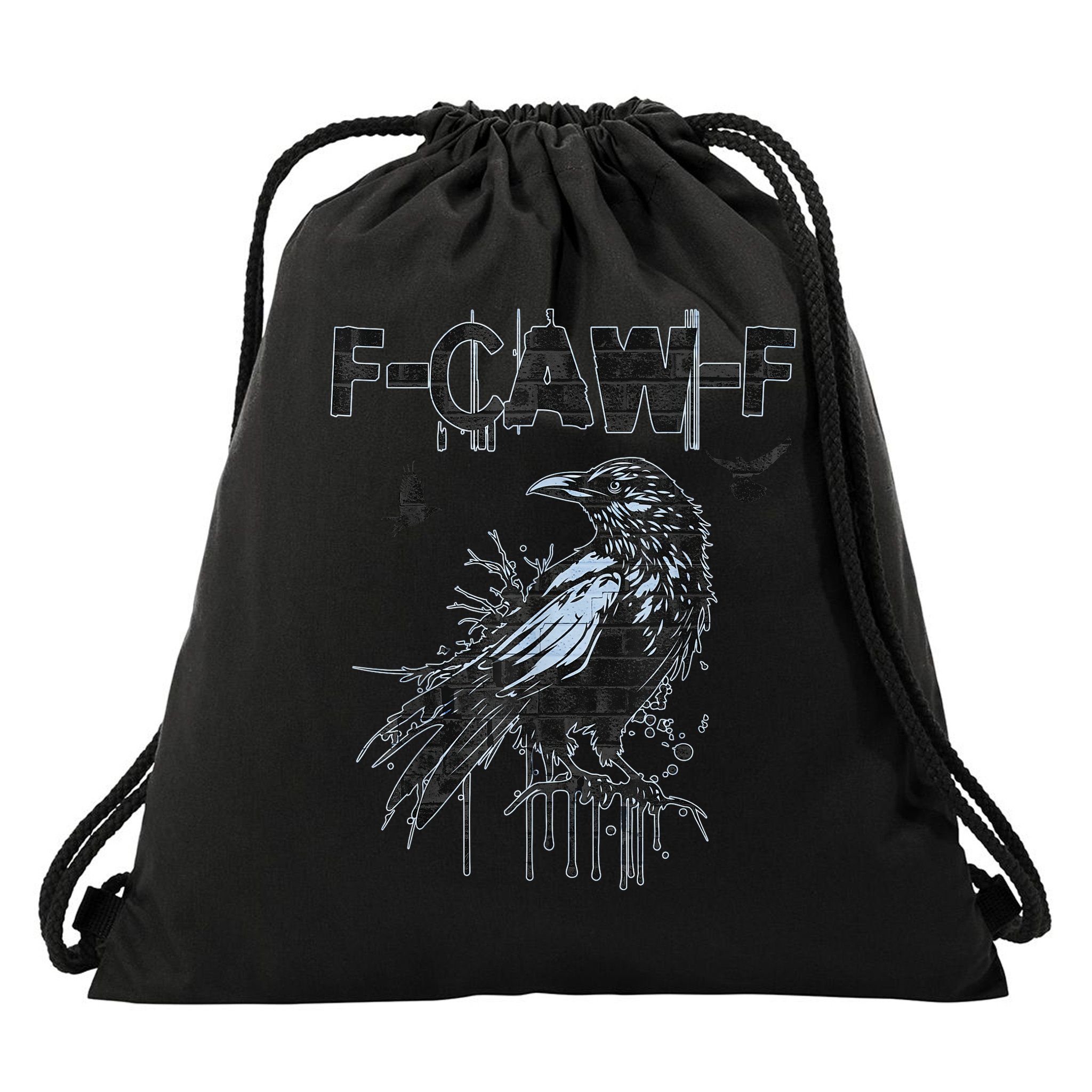 F-CAW-F Crow Grunge Adult Humor  Drawstring Bag