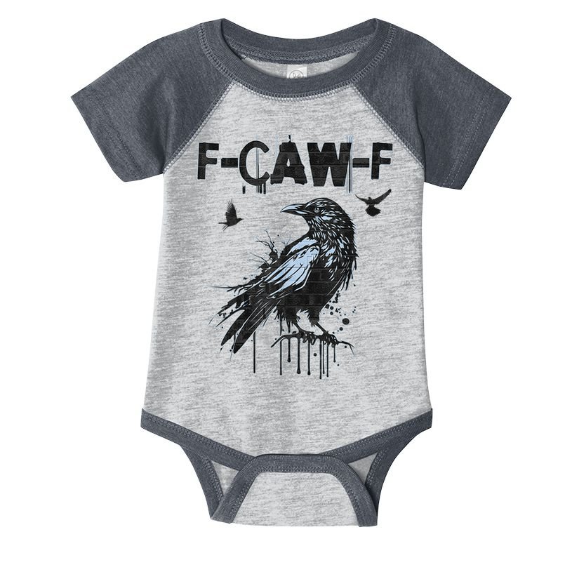 F-CAW-F Crow Grunge Adult Humor  Infant Baby Jersey Bodysuit