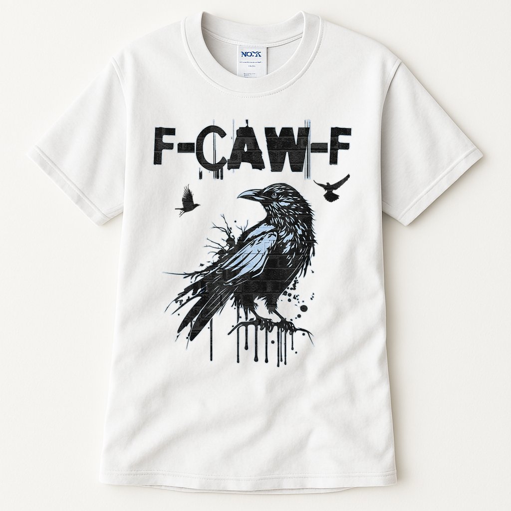 F-CAW-F Crow Grunge Adult Humor  Tall T-Shirt