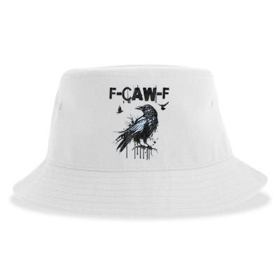 F-CAW-F Crow Grunge Adult Humor  Sustainable Bucket Hat