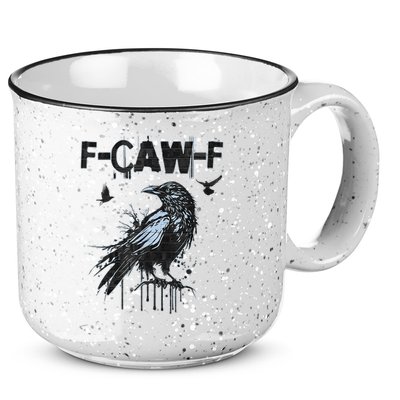 F-CAW-F Crow Grunge Adult Humor  15oz Campfire Ceramic Mug