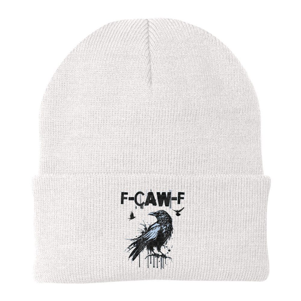 F-CAW-F Crow Grunge Adult Humor  Beanie