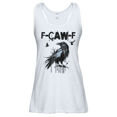 F-CAW-F Crow Grunge Adult Humor  Ladies Essential Flowy Tank