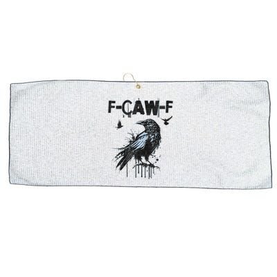 F-CAW-F Crow Grunge Adult Humor  Large Microfiber Waffle Golf Towel