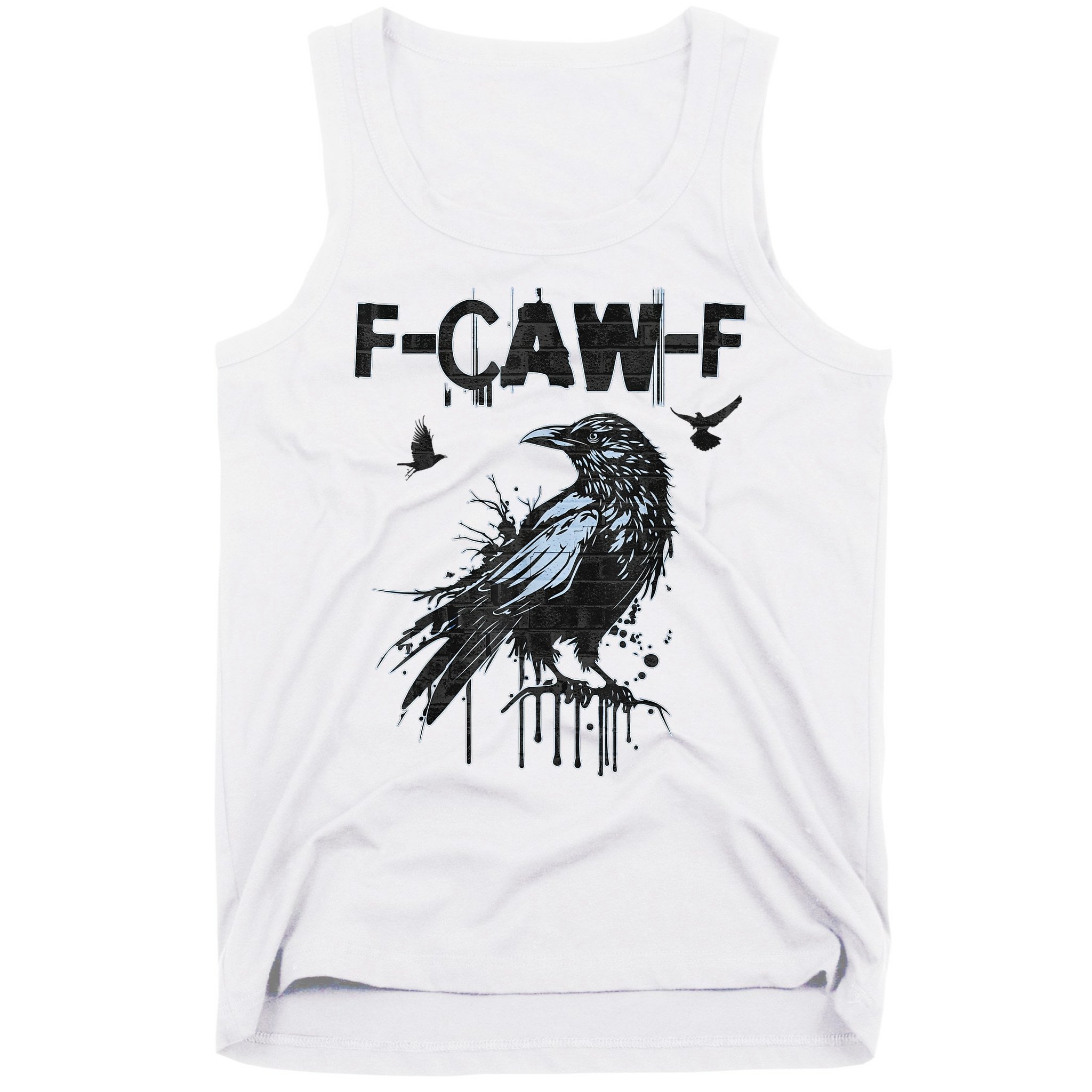F-CAW-F Crow Grunge Adult Humor  Tank Top