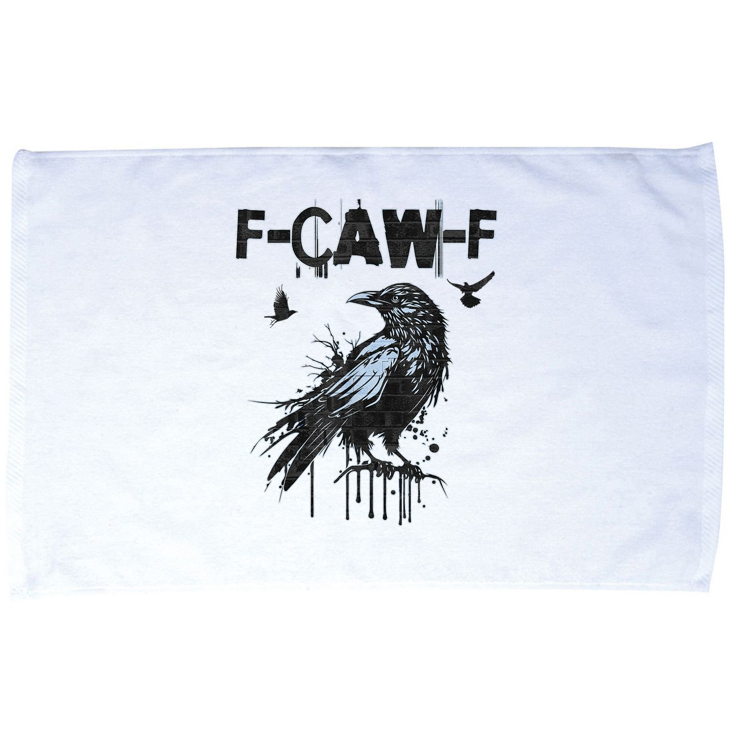 F-CAW-F Crow Grunge Adult Humor  Microfiber Hand Towel