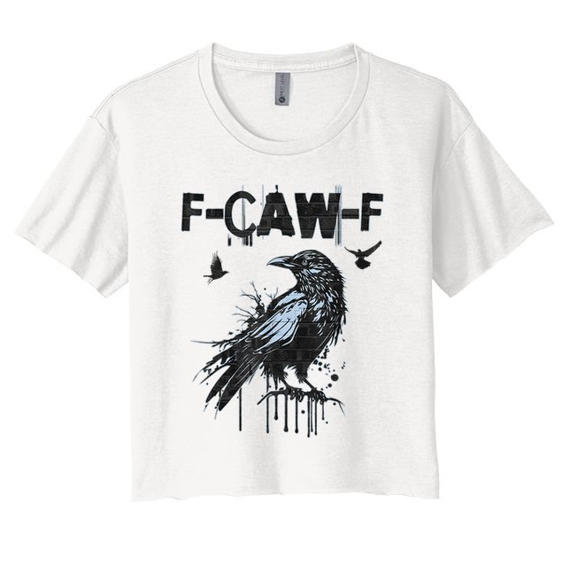 F-CAW-F Crow Grunge Adult Humor  Crop Top