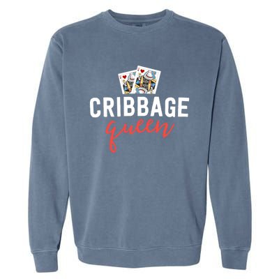 Funny Cribbage Gift Cribbage Queen Player Mom Gift Great Gift Garment-Dyed Sweatshirt