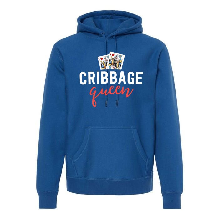 Funny Cribbage Gift Cribbage Queen Player Mom Gift Great Gift Premium Hoodie