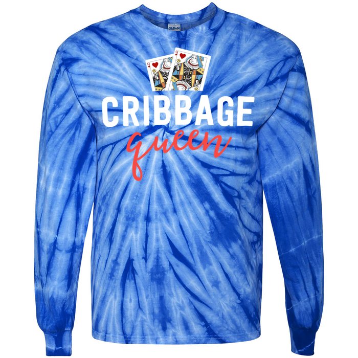 Funny Cribbage Gift Cribbage Queen Player Mom Gift Great Gift Tie-Dye Long Sleeve Shirt