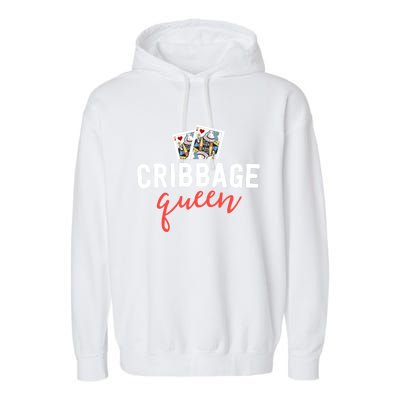 Funny Cribbage Gift Cribbage Queen Player Mom Gift Great Gift Garment-Dyed Fleece Hoodie