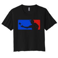 Funny Cornhole Gift For Men Women Bean Bag Toss Game Players Women's Crop Top Tee