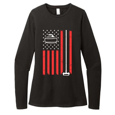 Funny Curling Gift Curling Players Usa Team Meaningful Gift Womens CVC Long Sleeve Shirt