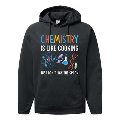 Funny Chemist Gifts Chemistry Is Like Cooking Science Nerd Performance Fleece Hoodie