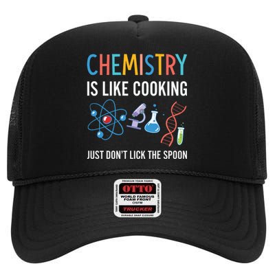 Funny Chemist Gifts Chemistry Is Like Cooking Science Nerd High Crown Mesh Back Trucker Hat