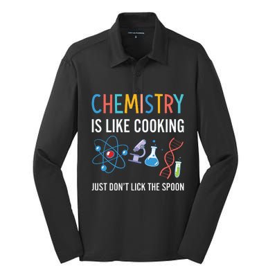 Funny Chemist Gifts Chemistry Is Like Cooking Science Nerd Silk Touch Performance Long Sleeve Polo