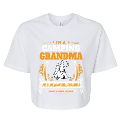 Funny Camping Grandma Gift For Grandma Bella+Canvas Jersey Crop Tee