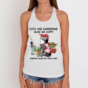 Funny Cats Garden For Women Women's Knotted Racerback Tank