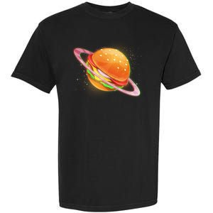 Funny Cosmic Galaxy Burger Planet Garment-Dyed Heavyweight T-Shirt