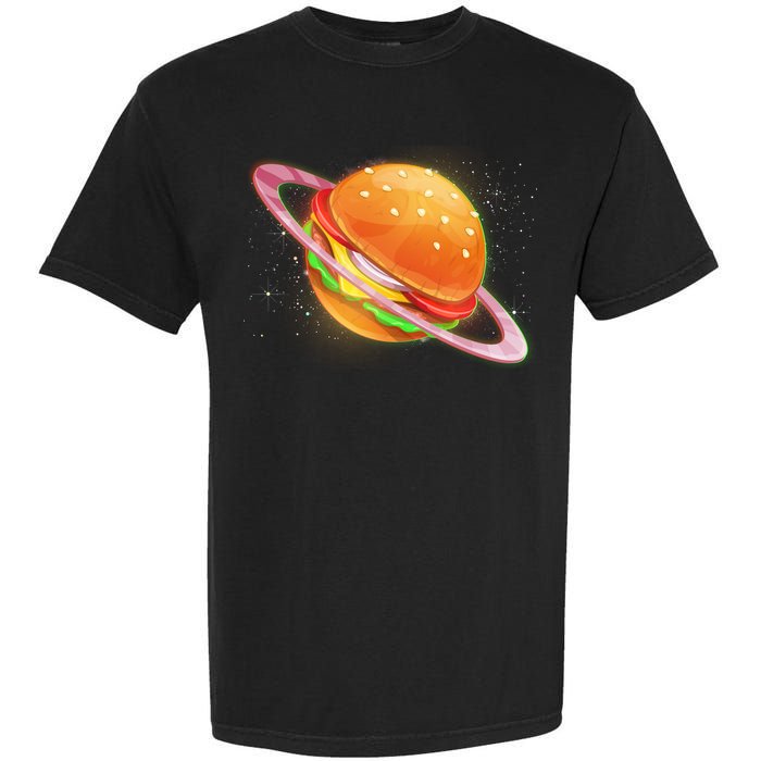 Funny Cosmic Galaxy Burger Planet Garment-Dyed Heavyweight T-Shirt